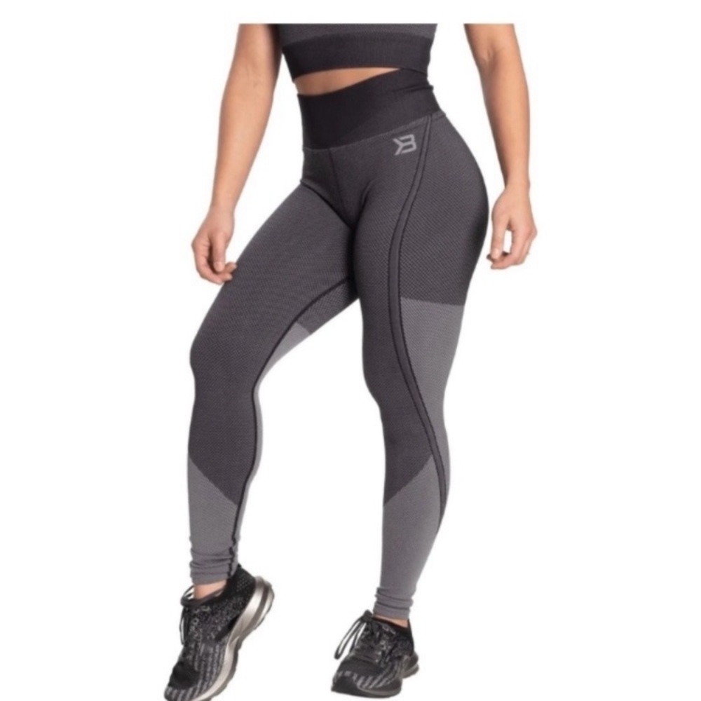 Better Bodies Roxy Seamless Leggings Size Medium Stretch Knit Grey Workout Gym